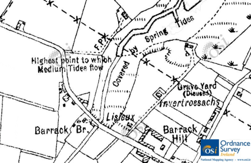 Map showing possible location of the tide mill.