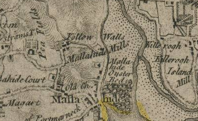 Rocque's 1762 Map of County Dublin showing Yellow Walls 