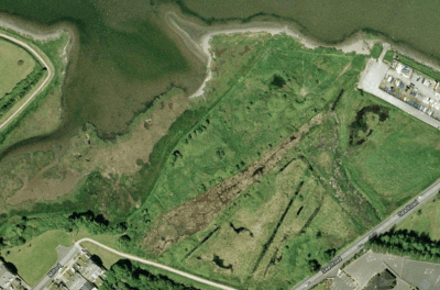 Present day - water channels that surrounded the island are now silted up