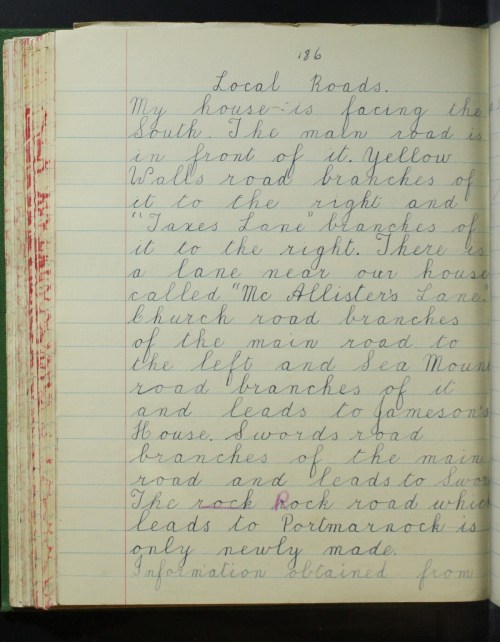 Entry for Malahide from the Schools' Collection